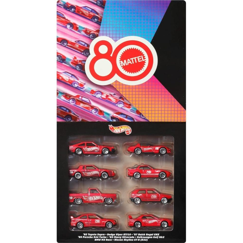 Комплект 8 колички., Hot Wheels Silver Series, 80Th Anniversary, 1:64, JGK09