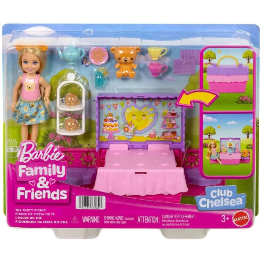 Комплект за игра с кукла Barbie, Family&Friends, Club Chelsea, Tea Party Picnic, JJB40