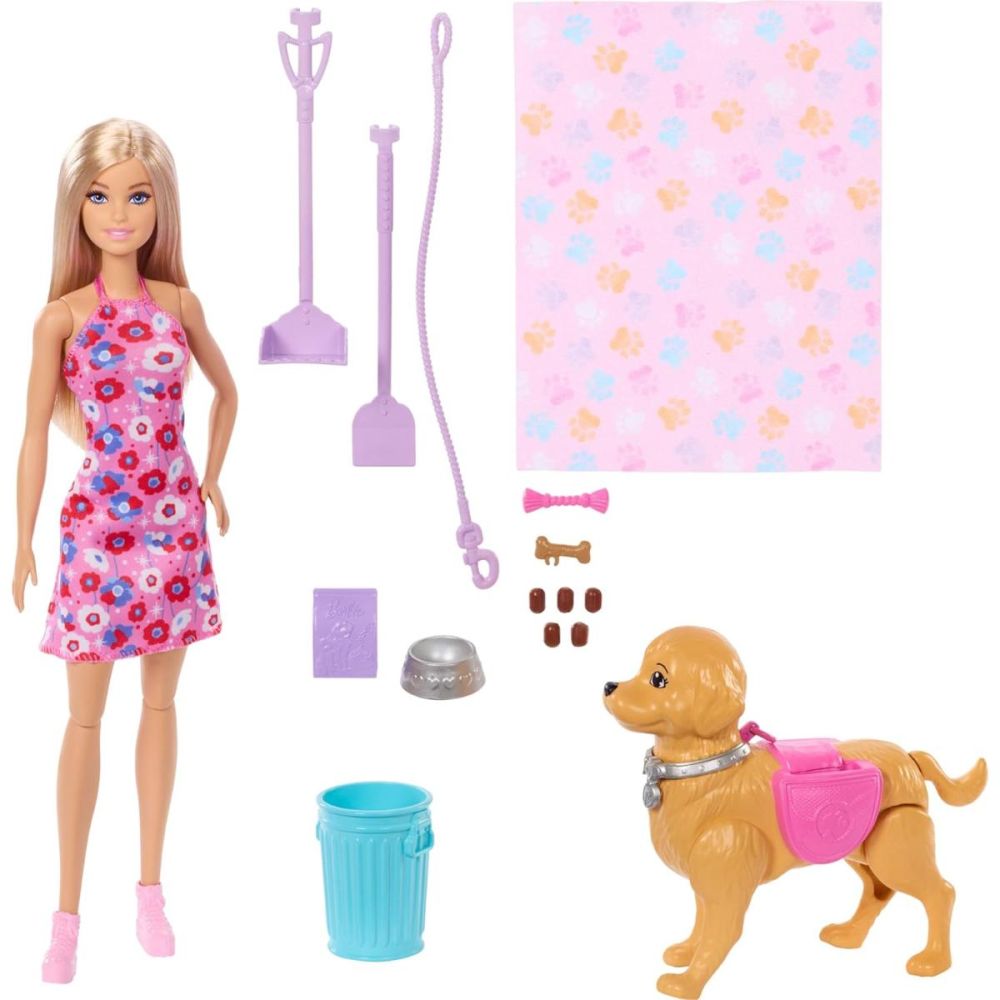 Кукла с кученце и аксесоари, Barbie Malibu, Family and Friends, JJB46