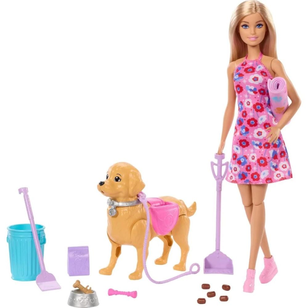 Кукла с кученце и аксесоари, Barbie Malibu, Family and Friends, JJB46