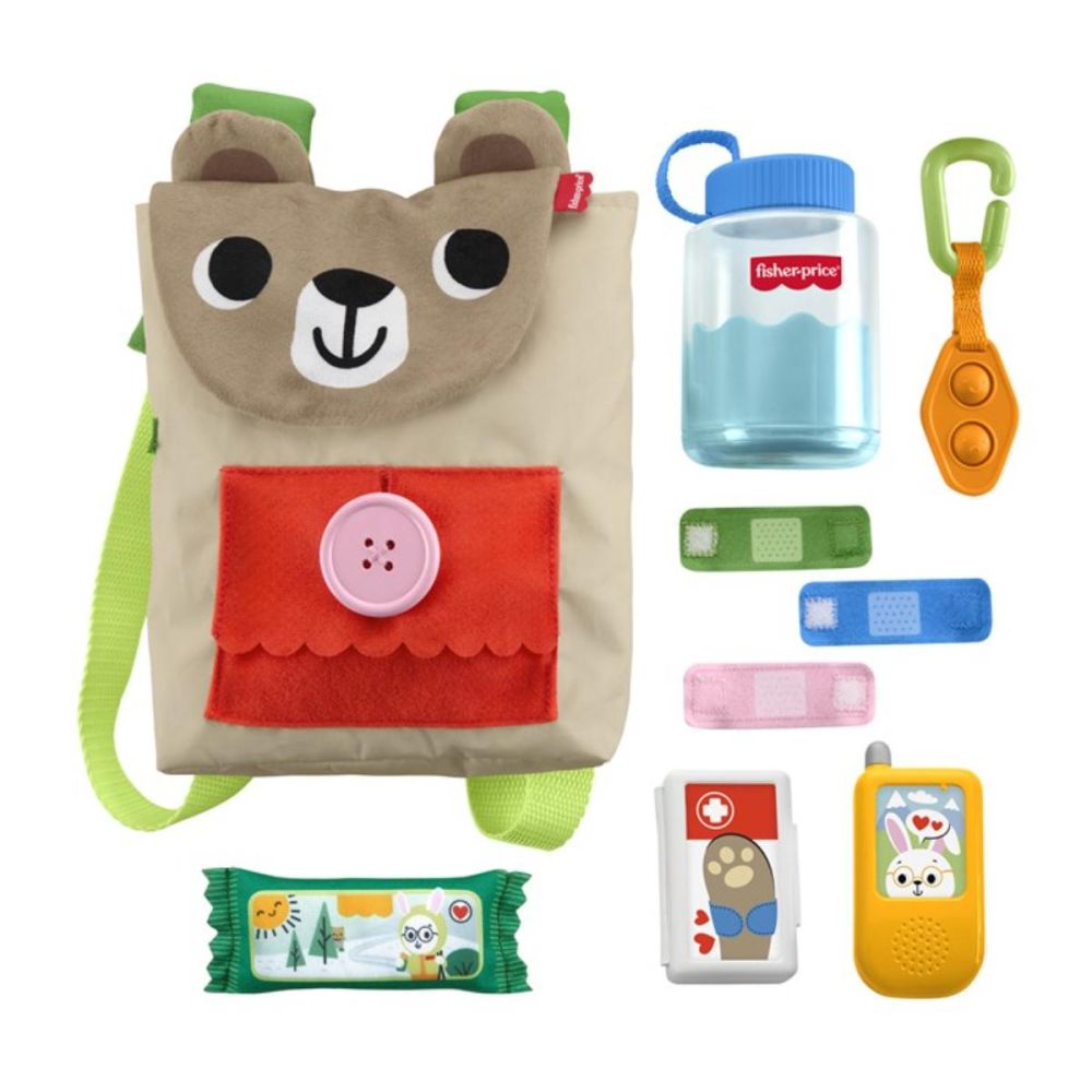 Комплект играчки в раница, Fisher Price, Friendship Forest Busy Bear, JLB86