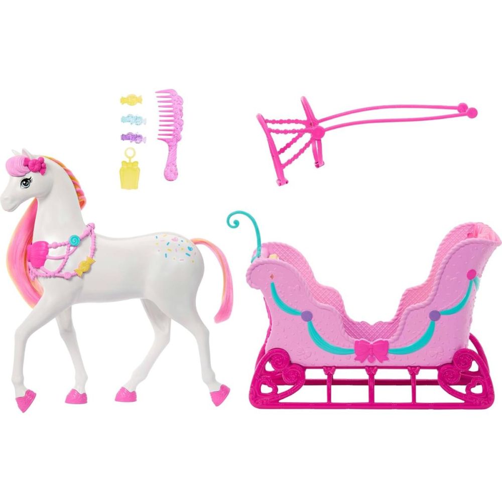 Комплект за игра, Barbie in The Nutcracker Land Of Sweets Horse & Sled, JNH63