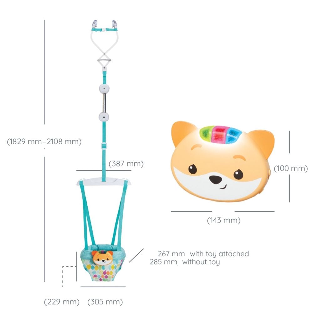 Вътрешна люлка със светлини и звуци, Infantino, Jumper 2in1, Fox
