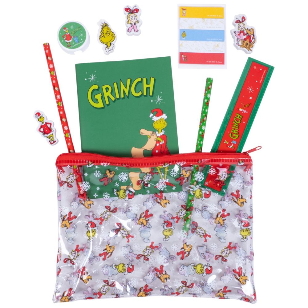 Комплект ученически принадлежности за писане с несесер, Grinch