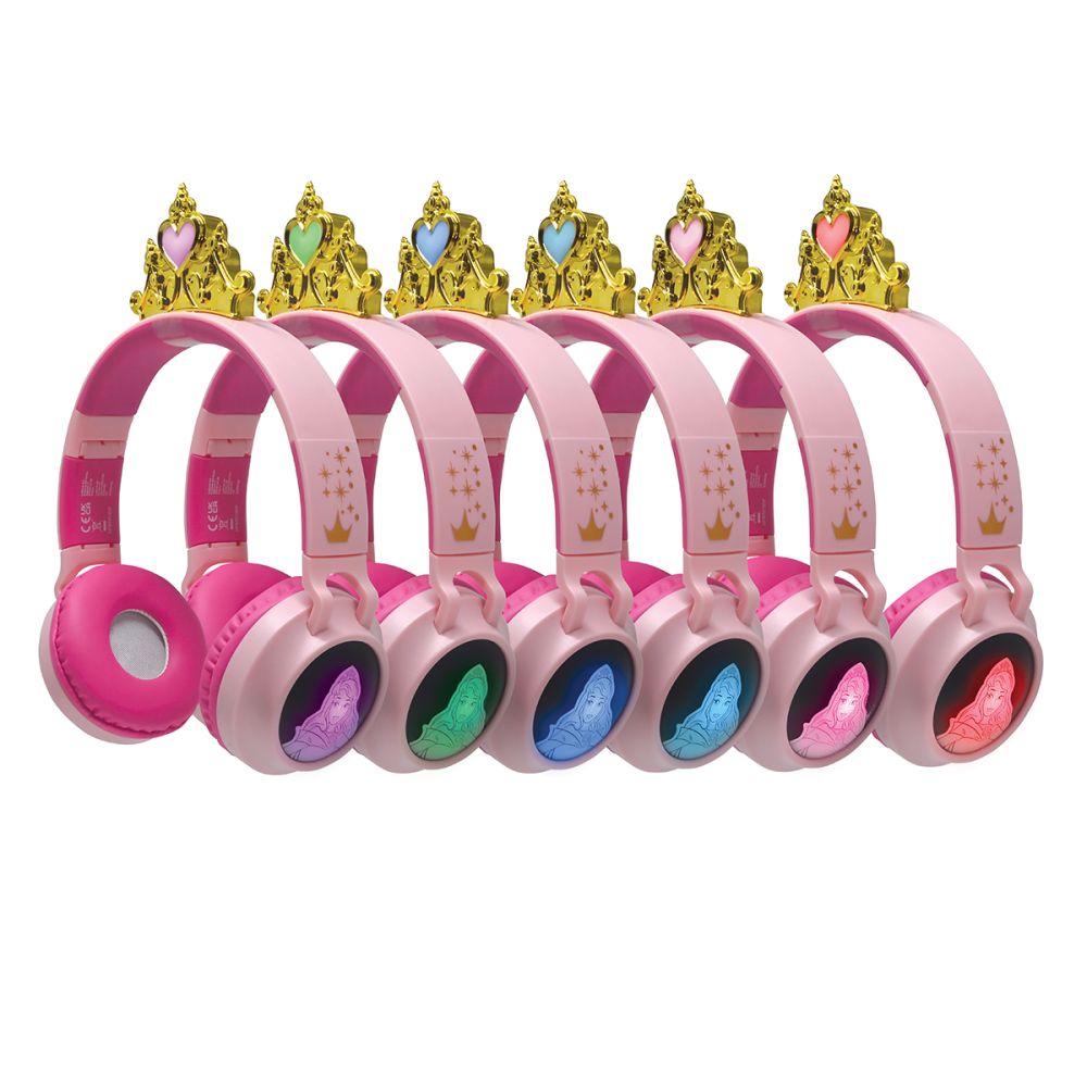 Сгъваеми кабелни слушалки с Bluetooth, Lexibook, Disney Princess 3D