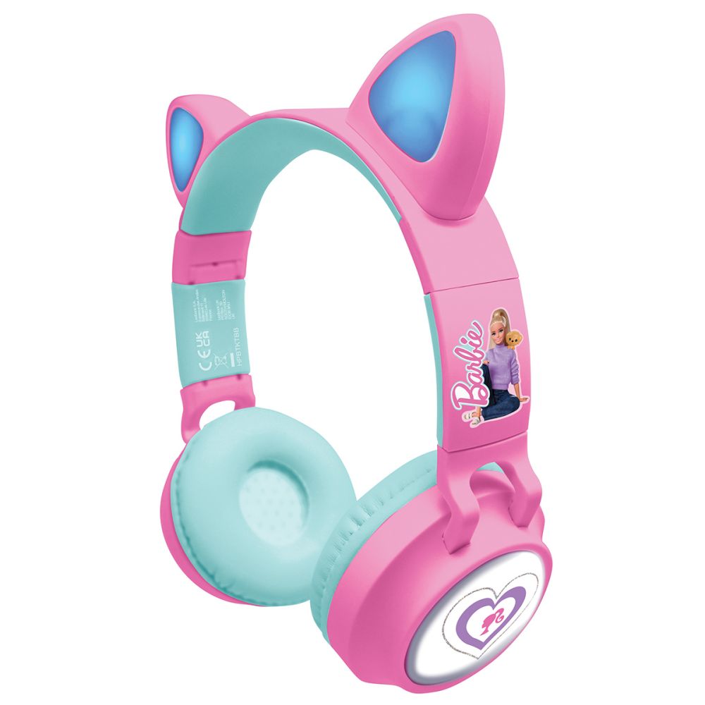 Сгъваеми слушалки 2 в 1 с ушички, Lexibook, Barbie, Жак 3.5 мм, Bluetooth