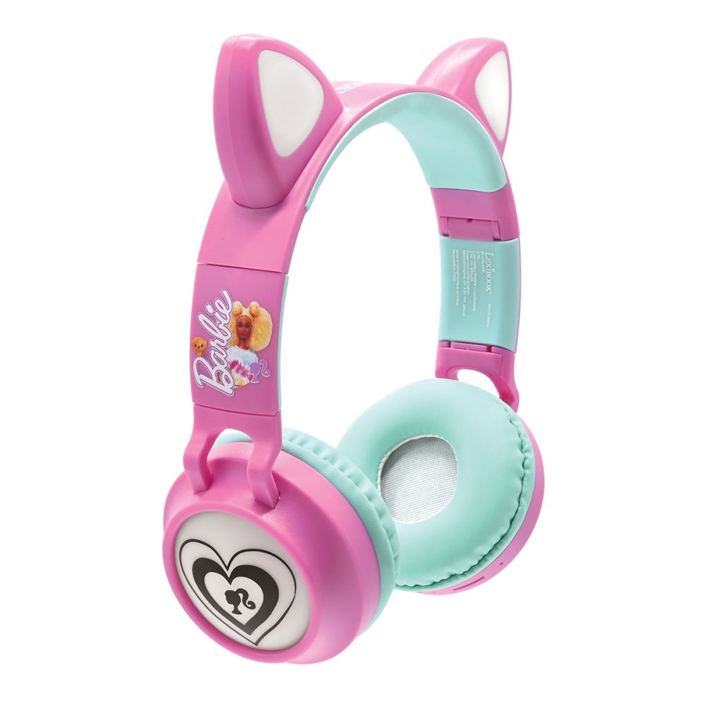 Сгъваеми слушалки 2 в 1 с ушички, Lexibook, Barbie, Жак 3.5 мм, Bluetooth