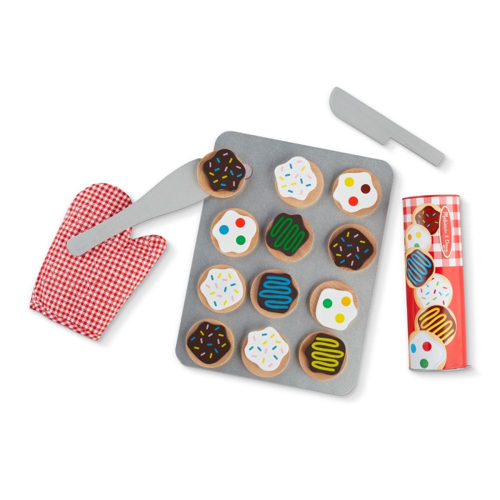Комплект за игра, Melissa & Doug, Дървени бисквитки, 29 части, 6074870