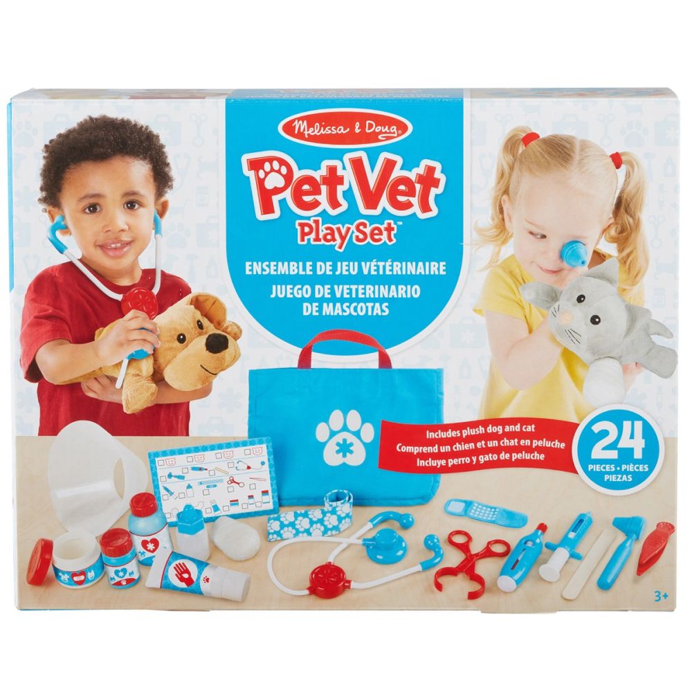 Комплект за игра, Melissa & Doug, При ветеринаря, 24 части, 6074883