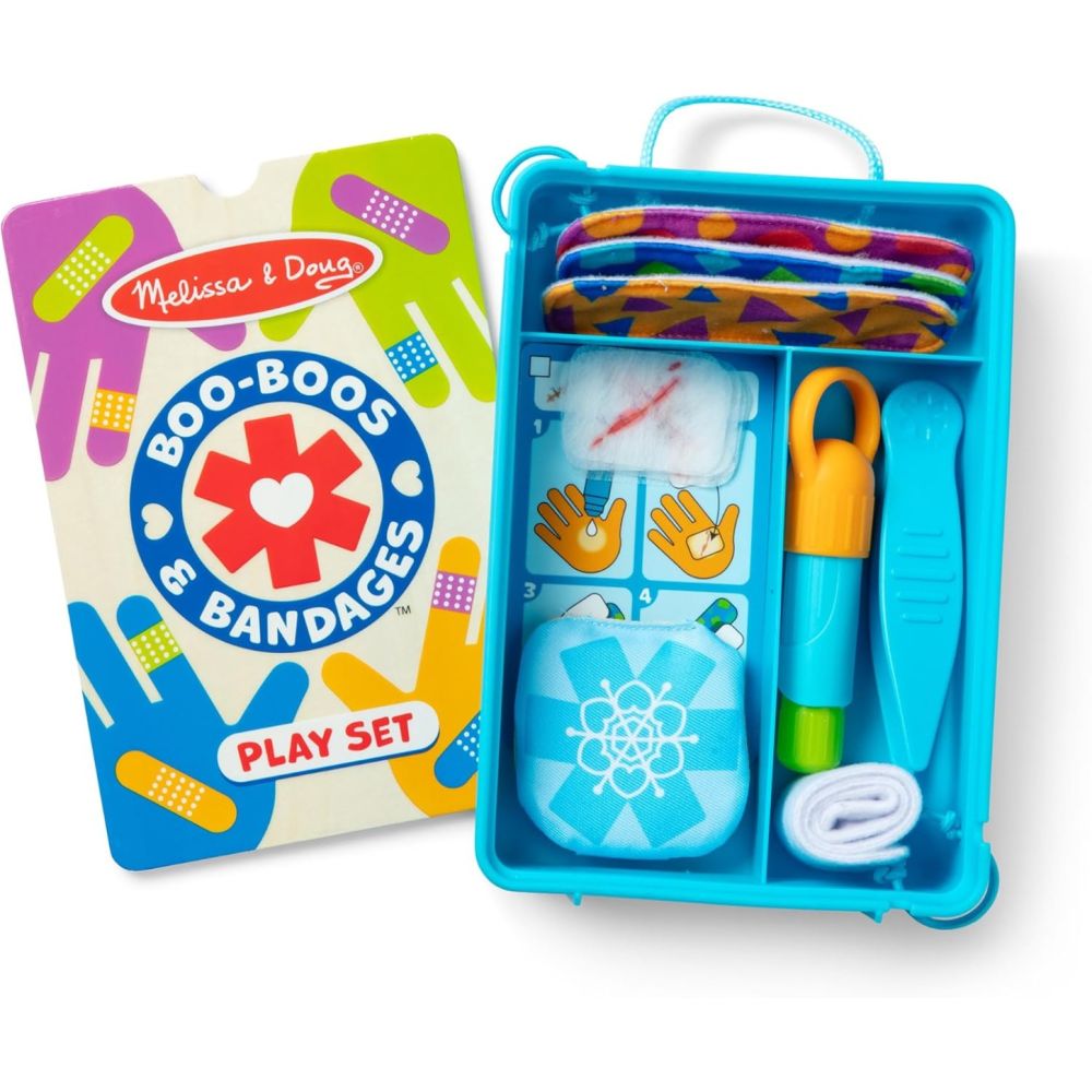 Комплект за първа помощ Melissa & Doug с бинтове за многократна употреба, 16 части, 6074904