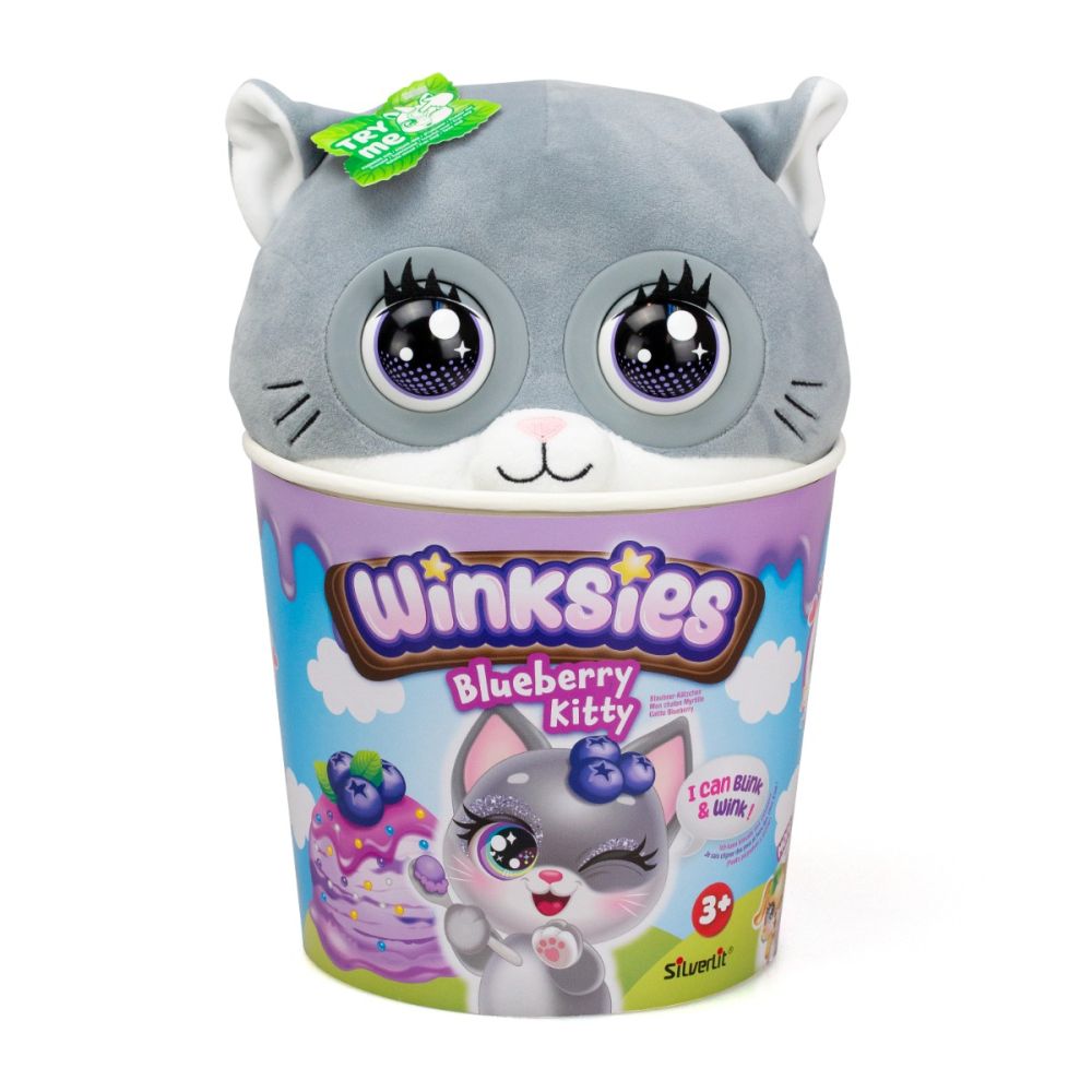Интерактивна плюшена играчка, Silverlit, Winkies, Blueberry Kitty