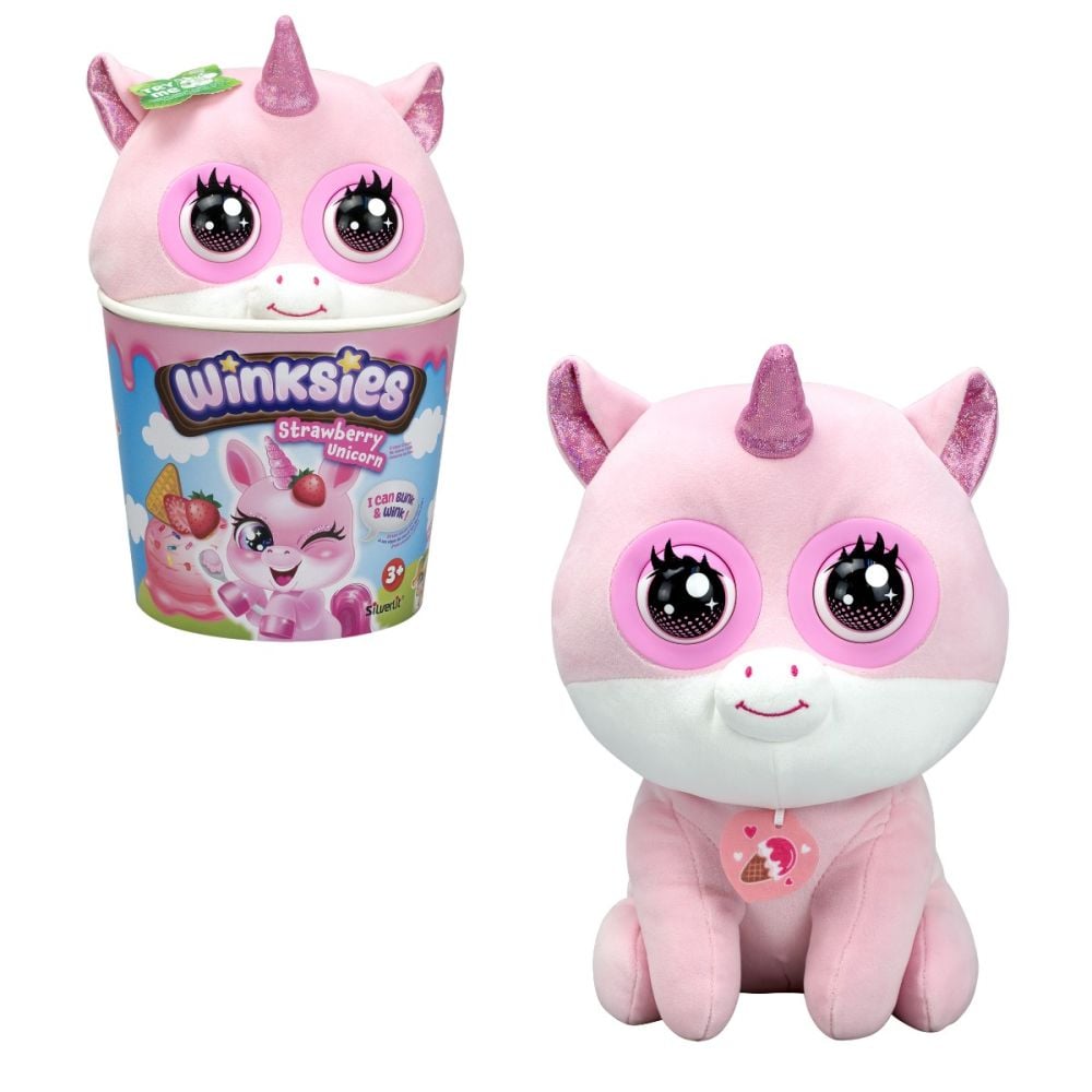 Интерактивна плюшена играчка, Silverlit, Winkies, Strawberry Unicorn