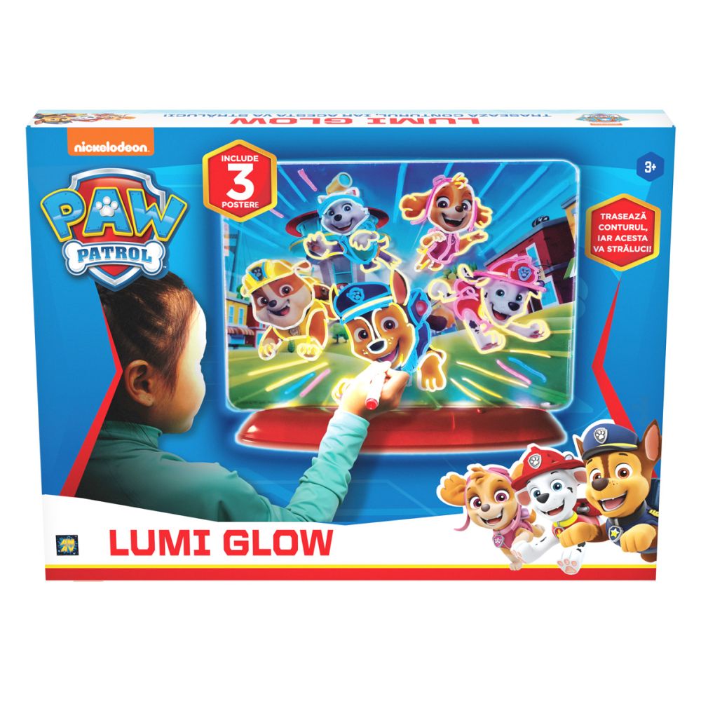 Дъска за рисуване със светлини, Paw Patrol, 3D Lumi Glow