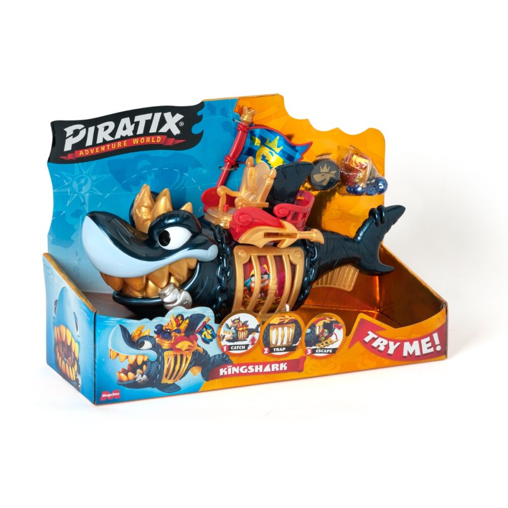 Комплект за игра с фигурка, Piratix, King Shark Gold