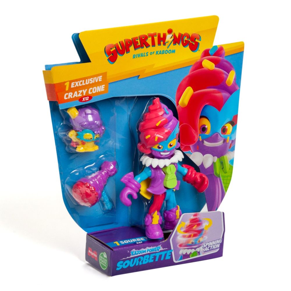 Комплект 2 фигурки, Superthings, Kazoom Power Mission Kids, Sourbette и Crazy Cone