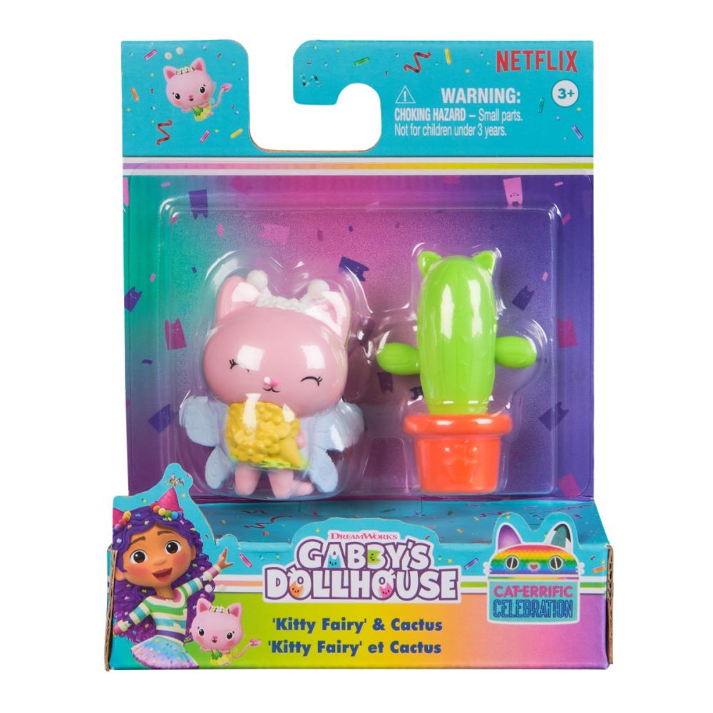 Комплект фигуркa и аксесоар, Gabbys Dollhouse, Kitty Fairy и Cactus, 20149927