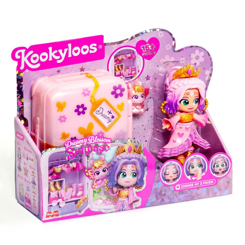 Комплект за игра с кукла Kookyloos, Suitcase Dreamy Blossom