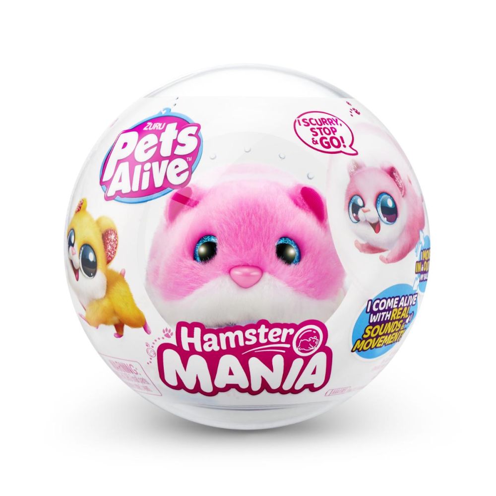 Плюшена играчка, Pets Alive, Хамстер, Розов