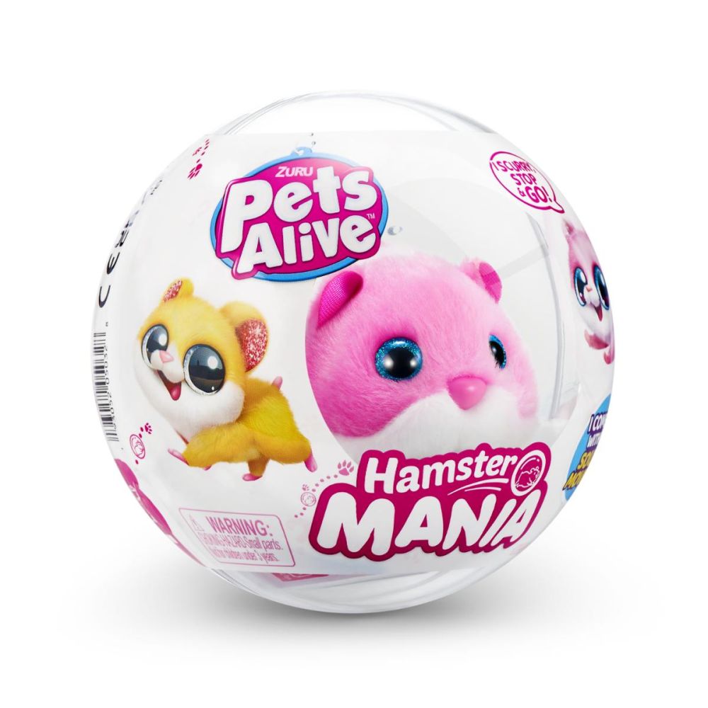 Плюшена играчка, Pets Alive, Хамстер, Розов