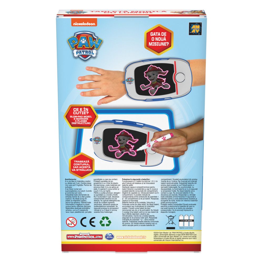 Мобилен таблет със светлини, Paw Patrol, Glow Pad