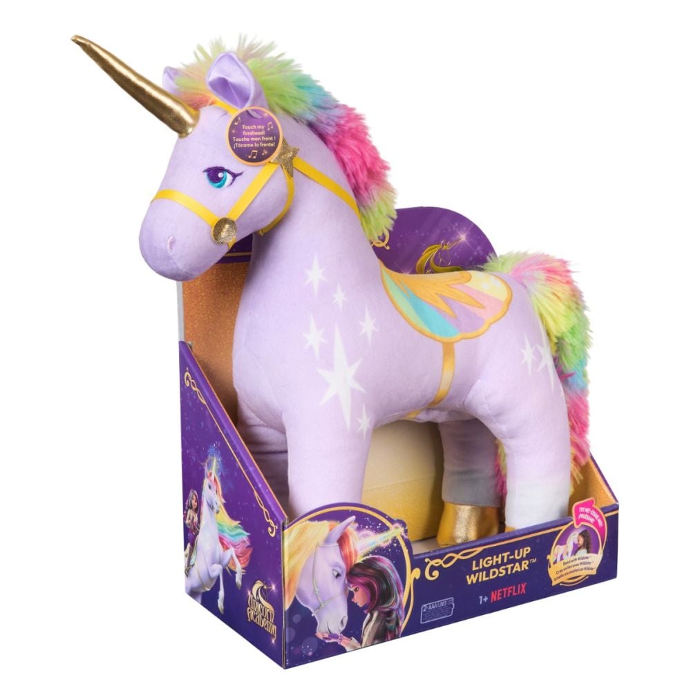 Плюшена играчка със светлини, Unicorn Academy, Unicorn Wildstar, 38 см, 6072933