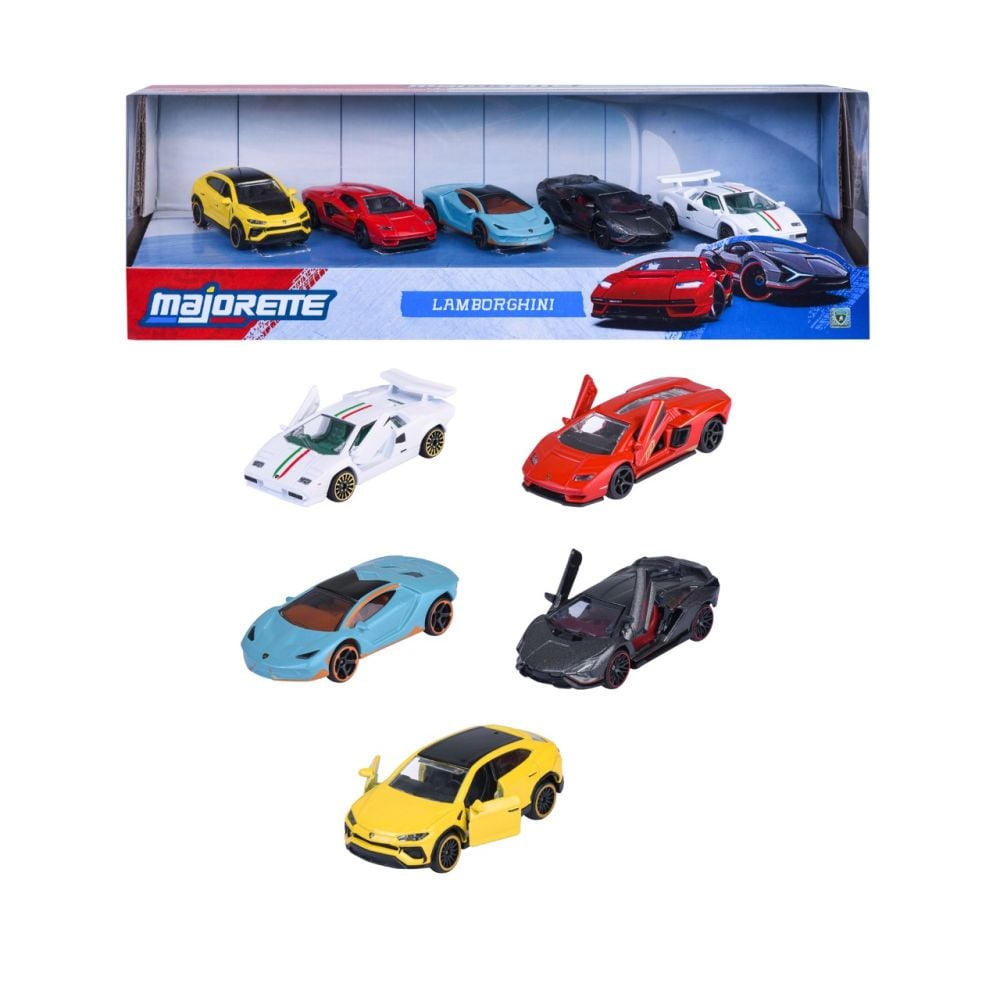 Комплект 5 метални колички, Majorette, Lamborghini