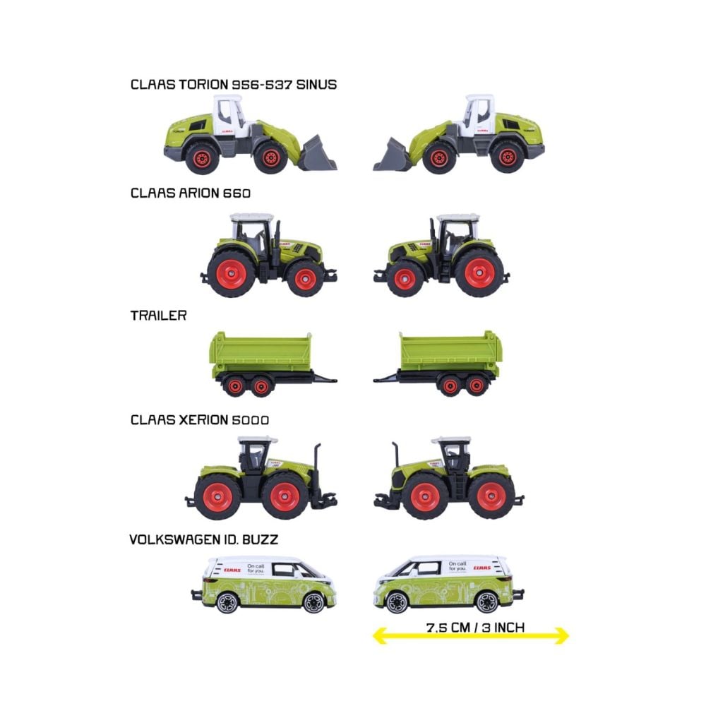 Комплект 5 машини Claas, Majorette, Farm