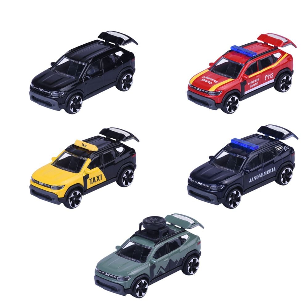Комплект 5 метални колички, Majorette, Dacia Duster, 1:64