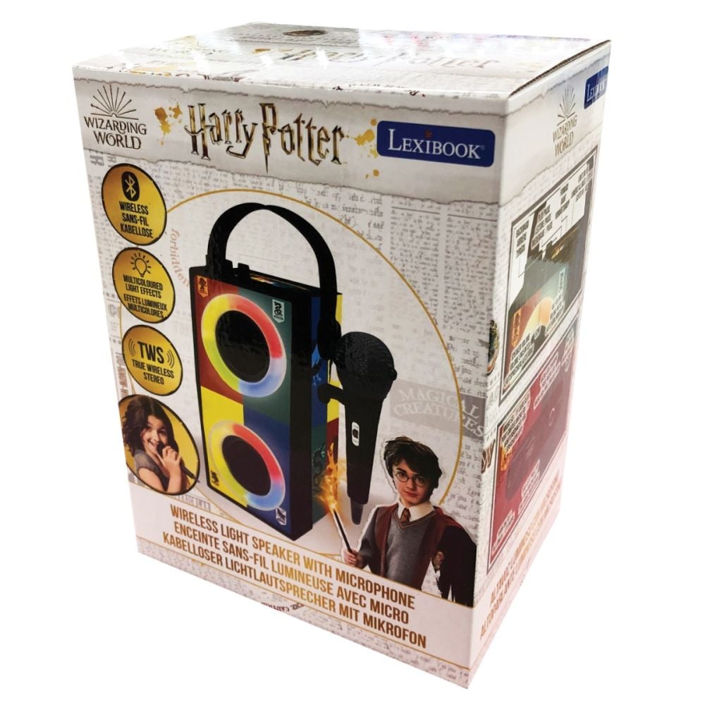 Преносима колонка с микрофон и светлинни ефекти, Lexibook, Harry Potter
