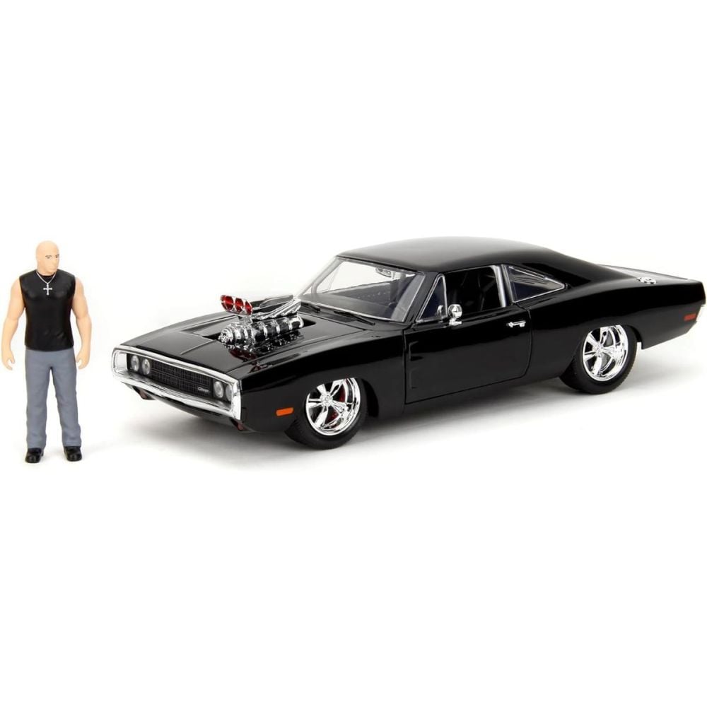 Комплект количка и фигурка, Jada, Fast And Furious, Dodge Charger 1970 и Dominic Toretto.