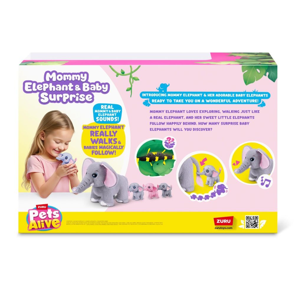 Интерактивен комплект за игра, Pets Alive, Мама слон и нейните малки