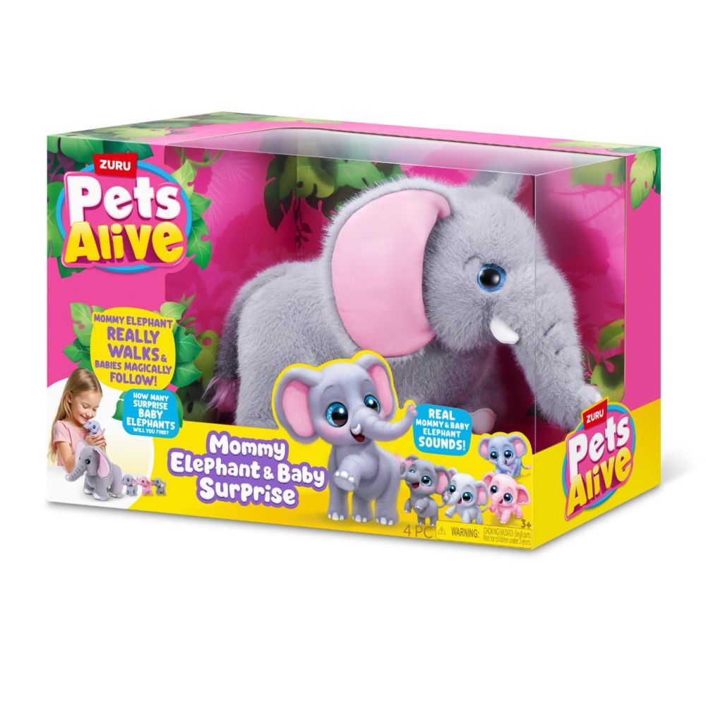 Интерактивен комплект за игра, Pets Alive, Мама слон и нейните малки