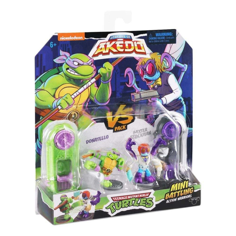 Комплект 2 фигурки Костенурките Нинджа, Akedo, Donatello Vs Baxter Stockman, S1