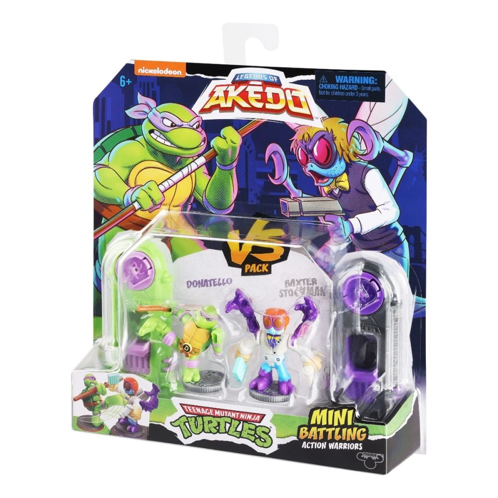 Комплект 2 фигурки Костенурките Нинджа, Akedo, Donatello Vs Baxter Stockman, S1