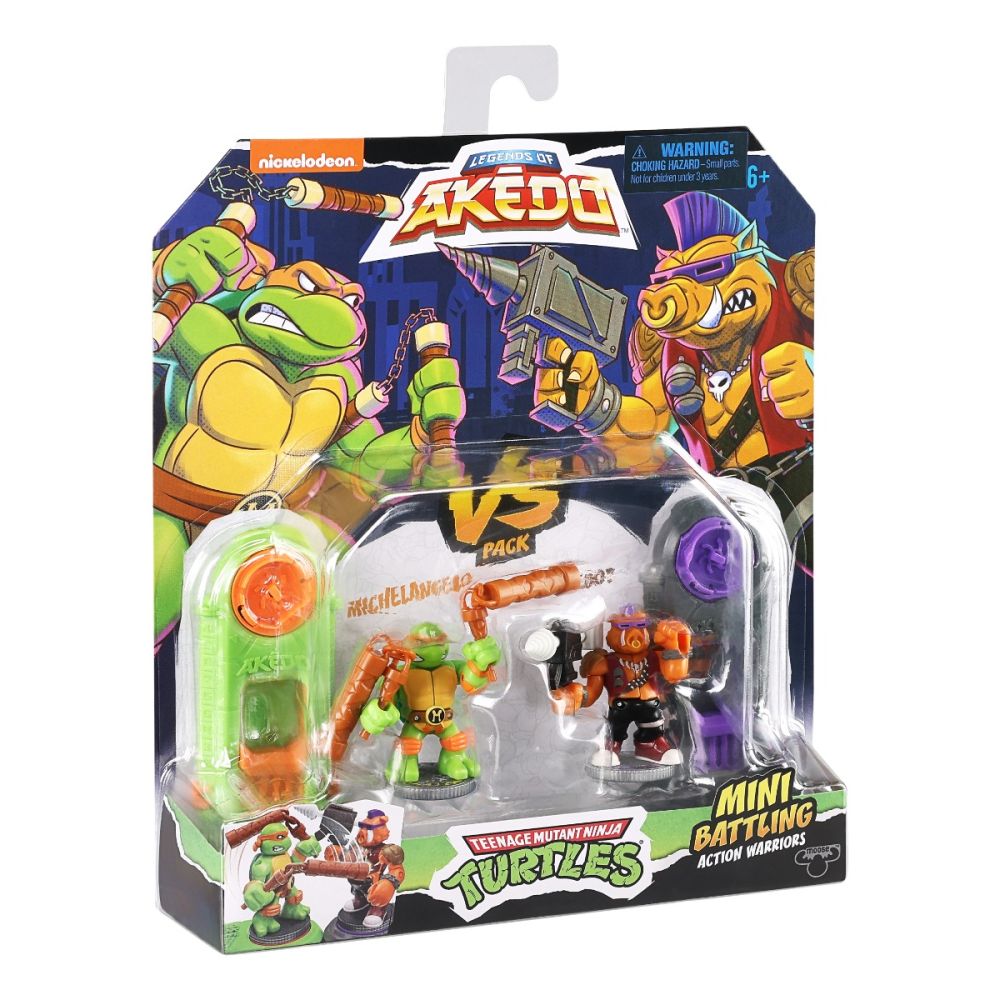 Комплект 2 фигурки Костенурките Нинджа, Akedo, Michelangelo Vs Bebop, S1