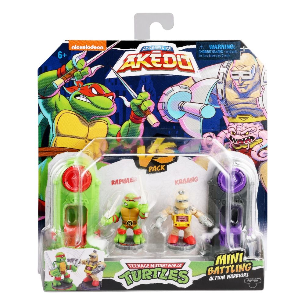 Комплект 2 фигурки Костенурките Нинджа, Akedo, Raphael Vs Kraang, S1