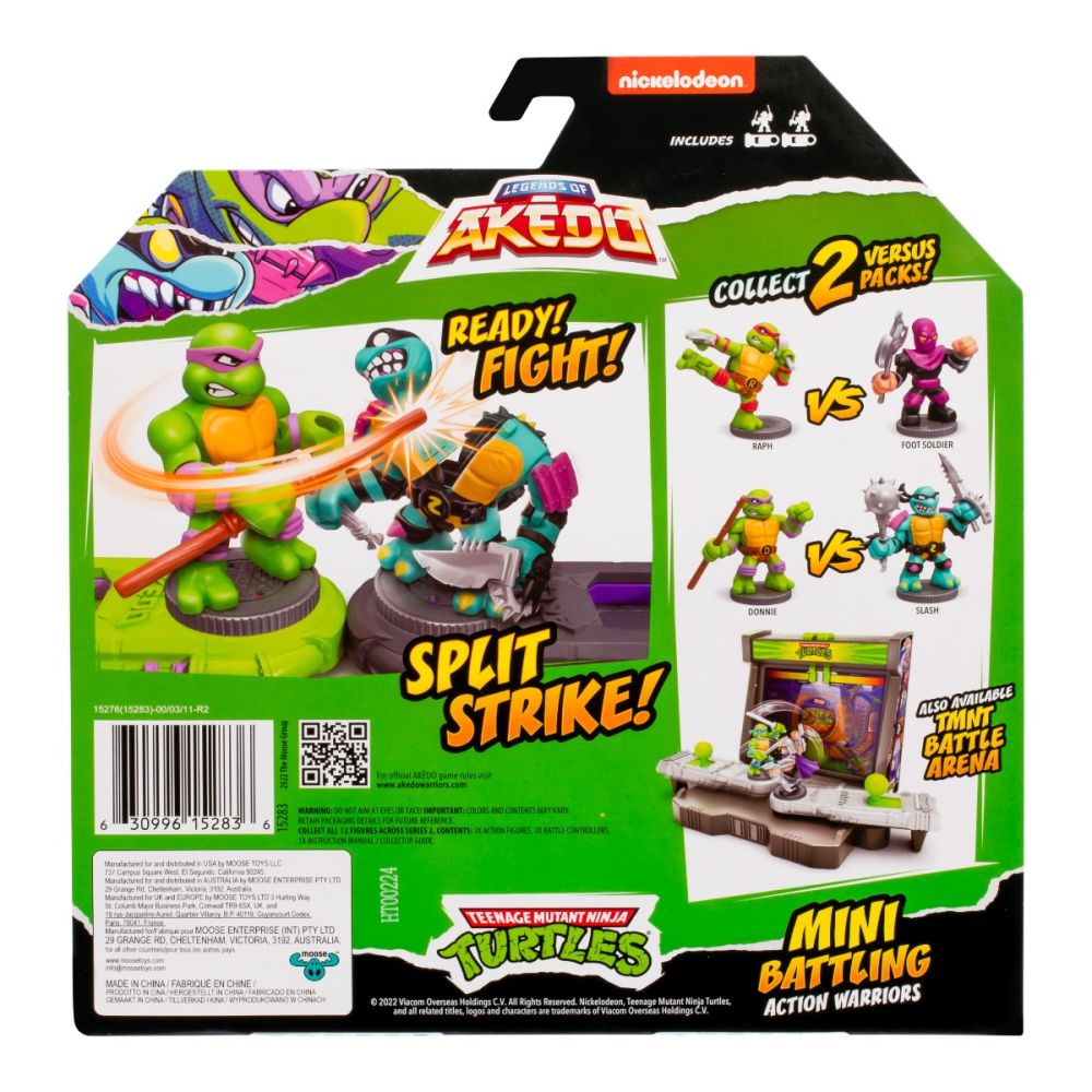 Комплект от 2 фигурки, Akedo, Костенурките Нинджа, Donnie Vs Slash, S3