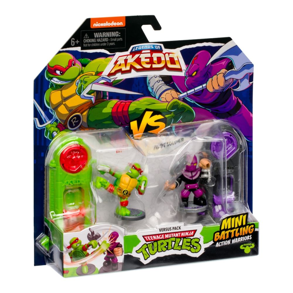 Комплект от 2 фигурки, Akedo, Костенурките Нинджа, Raph Vs Foot Soldier, S3