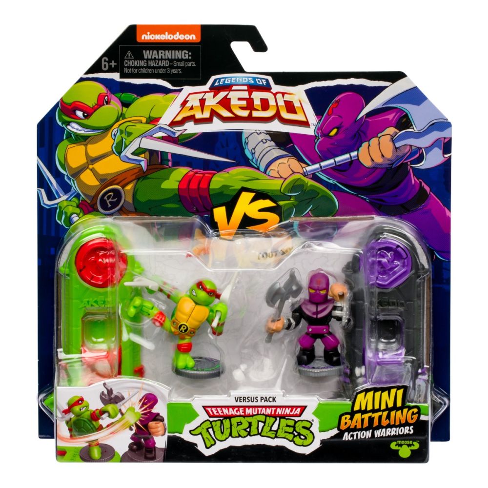 Комплект от 2 фигурки, Akedo, Костенурките Нинджа, Raph Vs Foot Soldier, S3