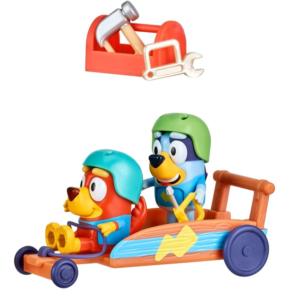 Комплект за игра с 2 фигурки, Bluey, Bluey и Rusty Go-Kart