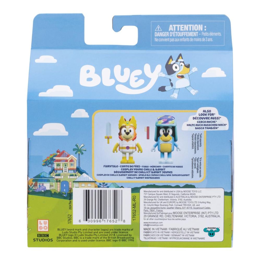 Комплект за игра с 2 фигурки, Bluey, Surprise Blaster Suit, Bluey и Chucky