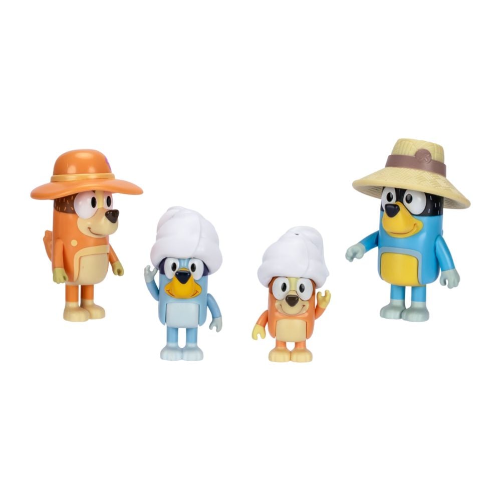 Комплект 4 фигурки, Bluey, Family Trip
