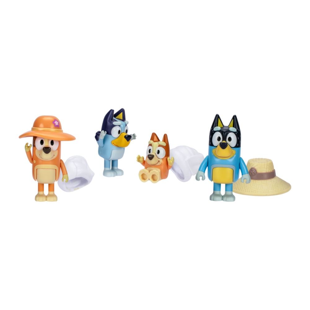 Комплект 4 фигурки, Bluey, Family Trip