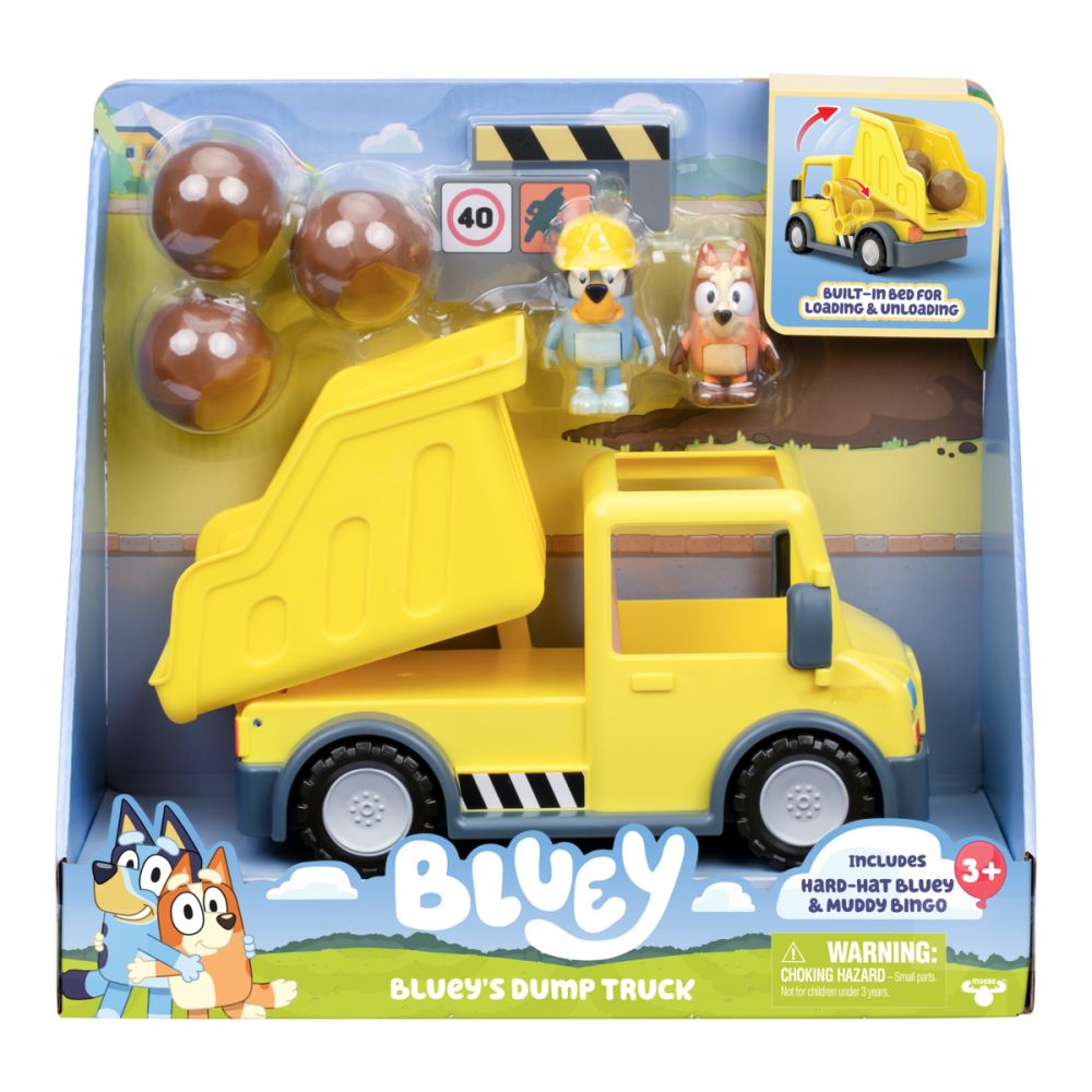 Комплект 2 фигурки и самосвал, Bluey, Dump Truck