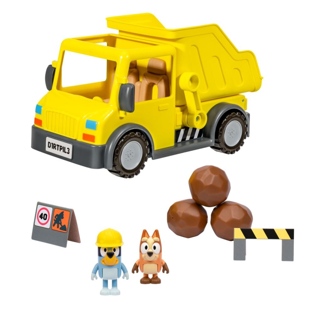 Комплект 2 фигурки и самосвал, Bluey, Dump Truck