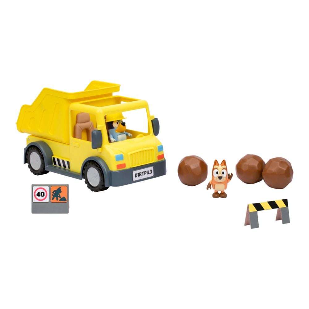 Комплект 2 фигурки и самосвал, Bluey, Dump Truck