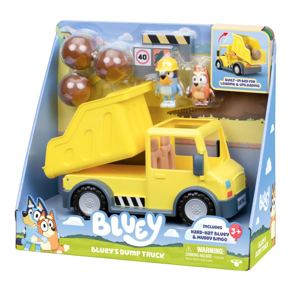 Комплект 2 фигурки и самосвал, Bluey, Dump Truck