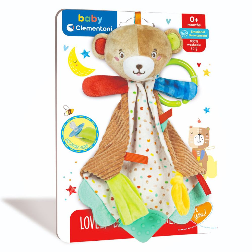 Текстилна играчка дрънкалка, Clementoni, Lovely Bear