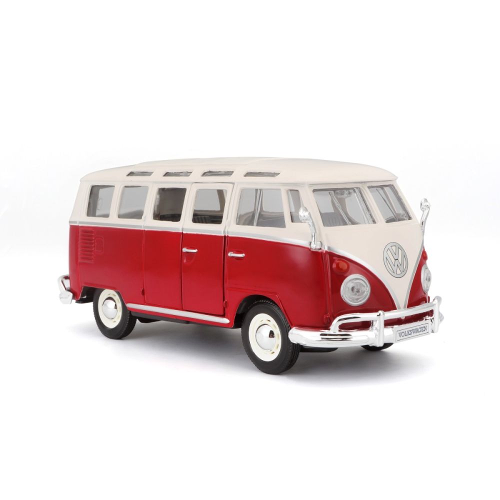 Метална количка, Maisto, Volkswagen Van Samba, 1:25, Червена