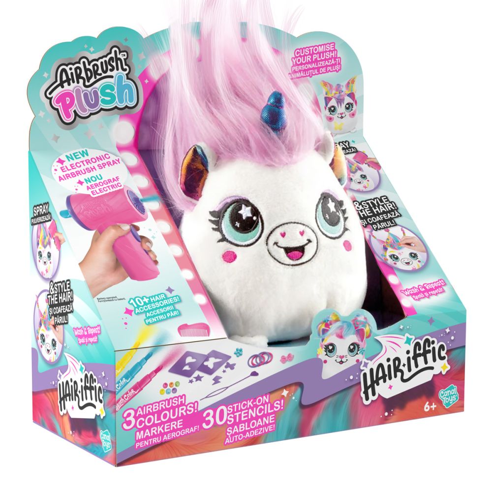 Плюшена играчка за оцветяване, Airbrush Plush, Hair-iffic Squishy